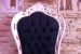 Charleton- štýlová biela stolička so sivou látkou obrázok 1